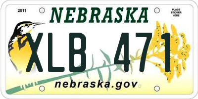 NE license plate XLB471