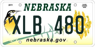 NE license plate XLB480