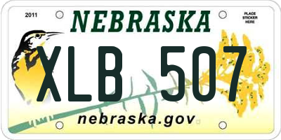 NE license plate XLB507