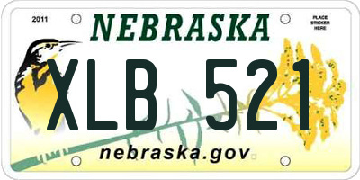 NE license plate XLB521