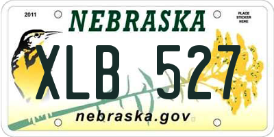 NE license plate XLB527
