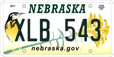 NE license plate XLB543