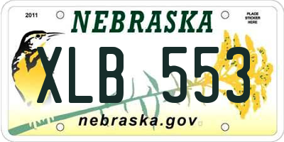NE license plate XLB553
