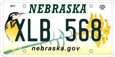 NE license plate XLB568