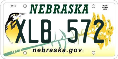 NE license plate XLB572