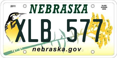 NE license plate XLB577