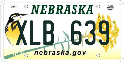 NE license plate XLB639