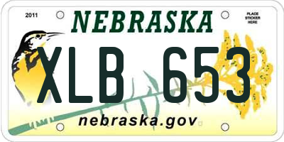 NE license plate XLB653