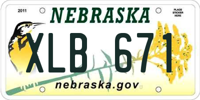 NE license plate XLB671