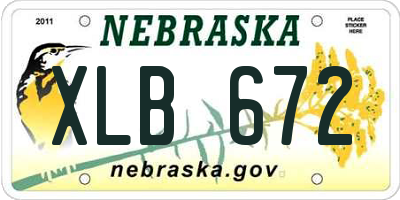 NE license plate XLB672
