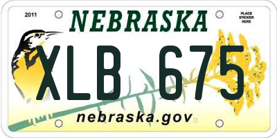 NE license plate XLB675