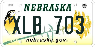 NE license plate XLB703