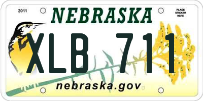 NE license plate XLB711