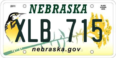 NE license plate XLB715