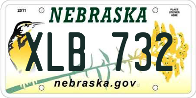 NE license plate XLB732