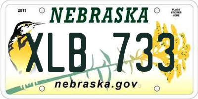 NE license plate XLB733
