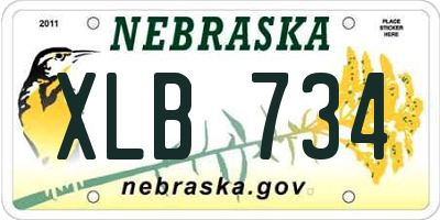 NE license plate XLB734