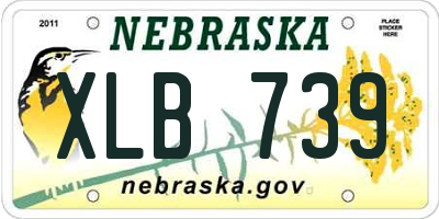 NE license plate XLB739