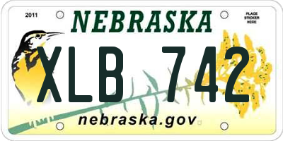 NE license plate XLB742