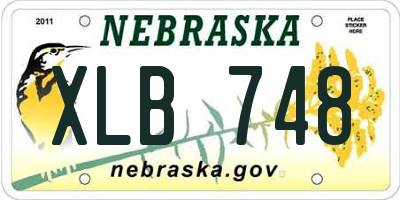 NE license plate XLB748