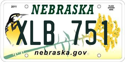 NE license plate XLB751