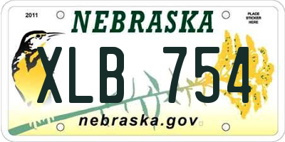 NE license plate XLB754