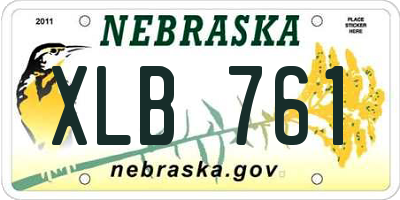 NE license plate XLB761