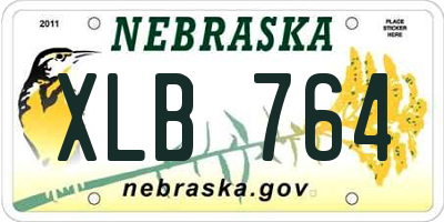 NE license plate XLB764
