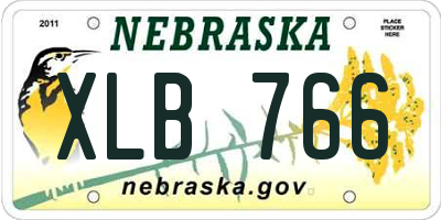 NE license plate XLB766