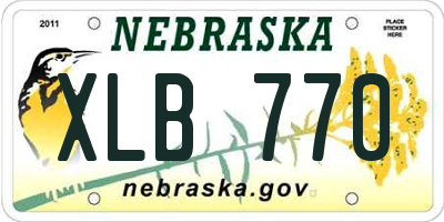 NE license plate XLB770