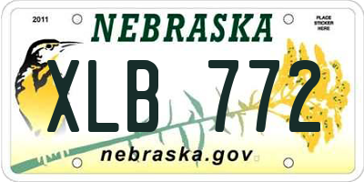 NE license plate XLB772