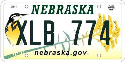 NE license plate XLB774