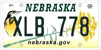 NE license plate XLB778