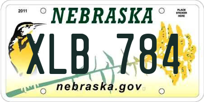 NE license plate XLB784