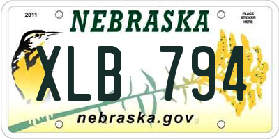NE license plate XLB794