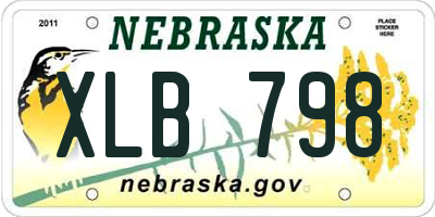 NE license plate XLB798