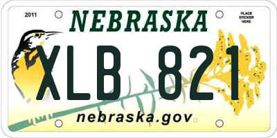 NE license plate XLB821