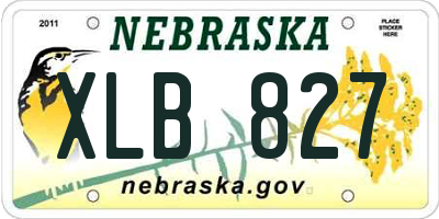 NE license plate XLB827