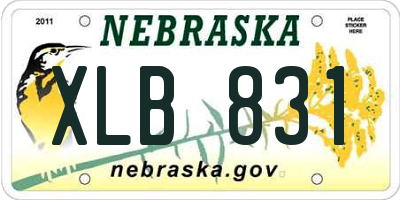 NE license plate XLB831