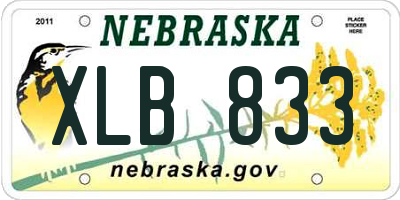 NE license plate XLB833