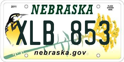 NE license plate XLB853