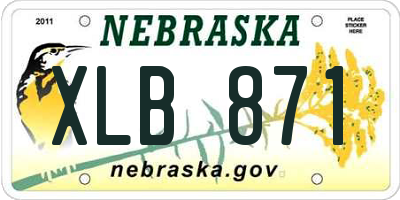NE license plate XLB871