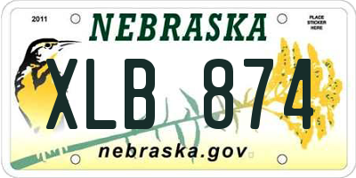 NE license plate XLB874
