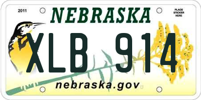 NE license plate XLB914