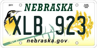NE license plate XLB923