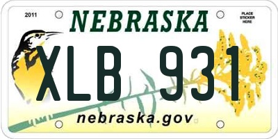 NE license plate XLB931