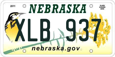 NE license plate XLB937