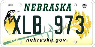 NE license plate XLB973