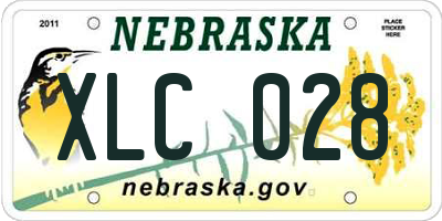 NE license plate XLC028