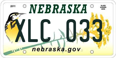 NE license plate XLC033